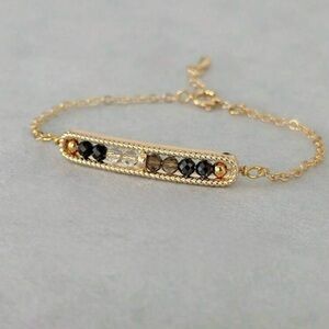 Gold & Black Beaded Bracelet